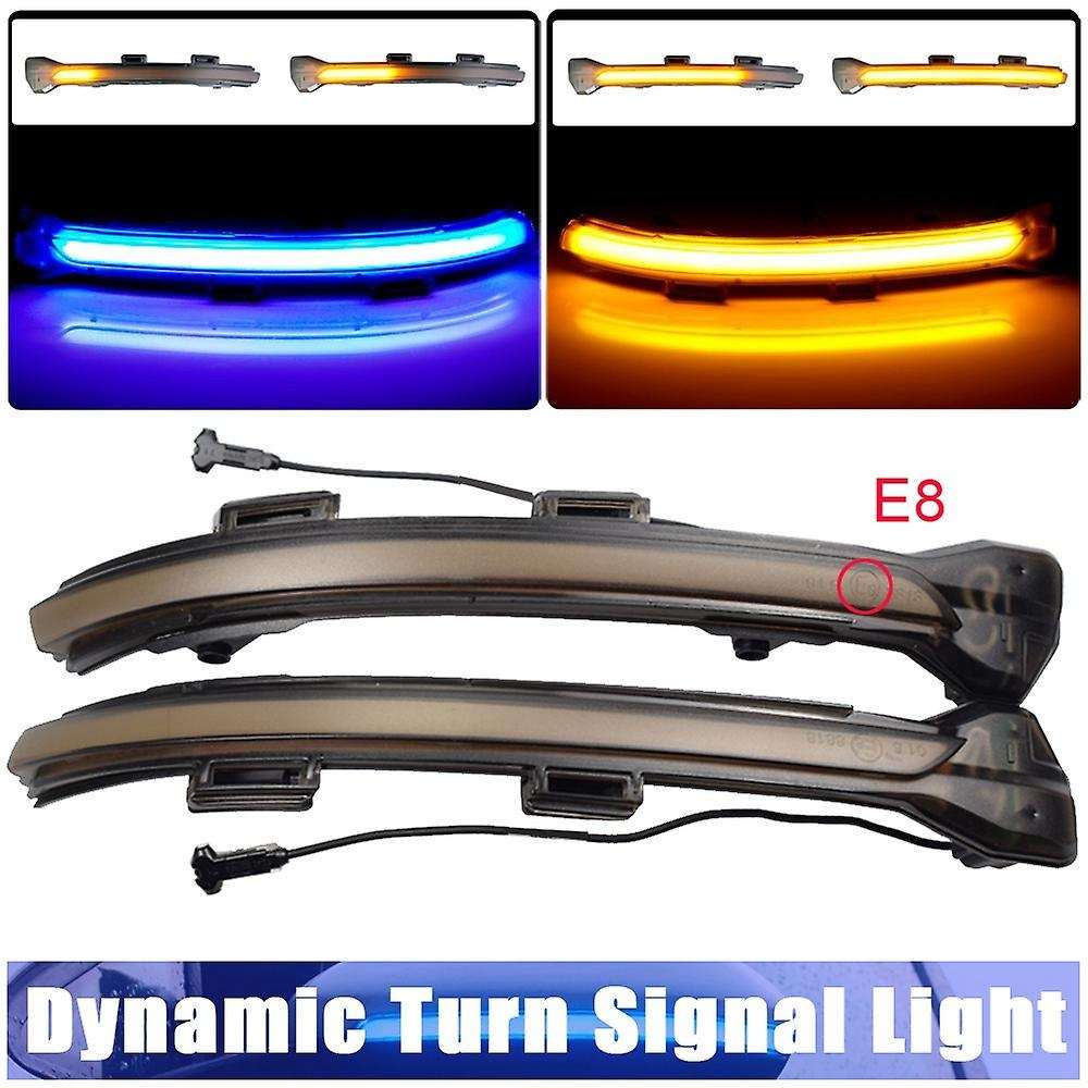 Car LED Dynamic Turn Signal Rearview Mirror Light for Golf 7 MK7 7.5 R Sportsvan Blue-Yellow