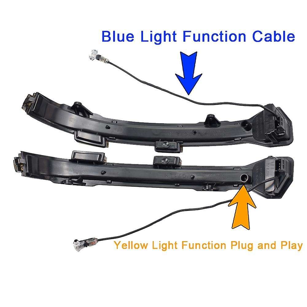 Car LED Dynamic Turn Signal Rearview Mirror Light for Golf 7 MK7 7.5 R Sportsvan Blue-Yellow