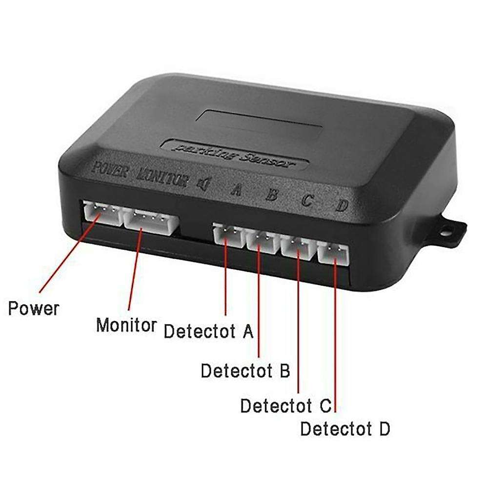 Car Led Parking Sensor Auto Car Detector Parktronic Display Reverse Backup Monitor System with 4 Bla