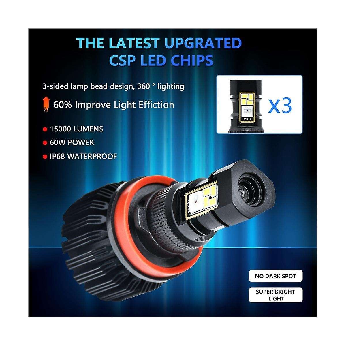 Car Led Rgb Headlight App Bluetooth-compatible Control Multi Colors Led Fog Lights Bulbs ,9005/9006