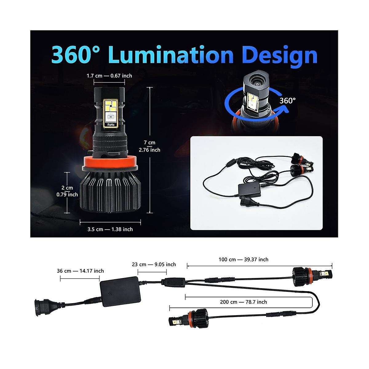Car Led Rgb Headlight App Bluetooth-compatible Control Multi Colors Led Fog Lights Bulbs ,9005/9006