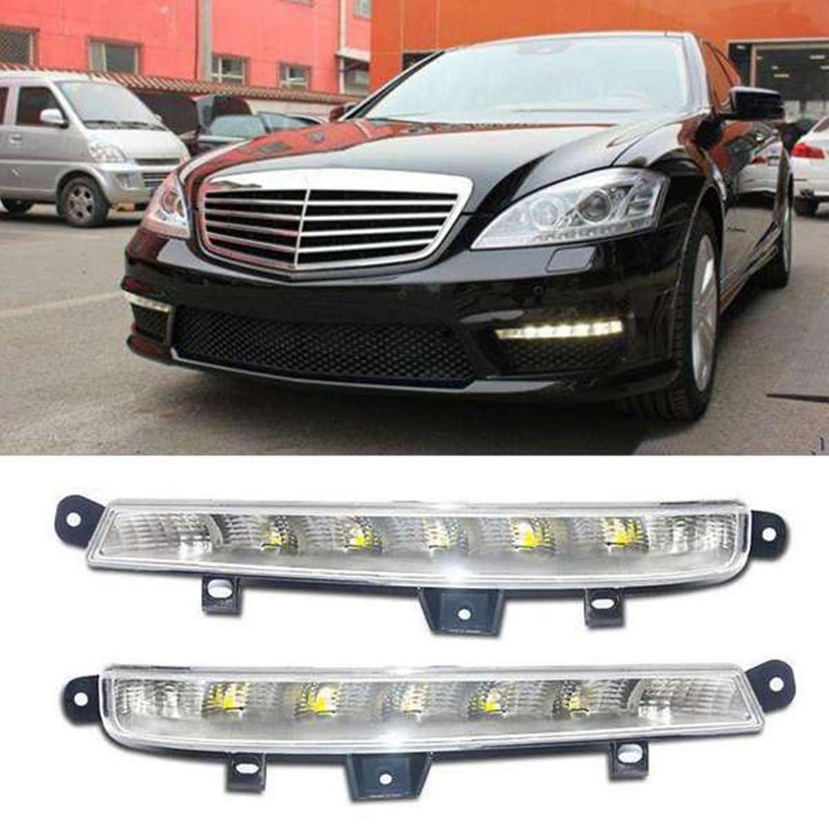 Car Left Right DRL LED Fog Lamps Lights Daytime Running Lights for W221 S63 AMG 2007-2013 2218201356