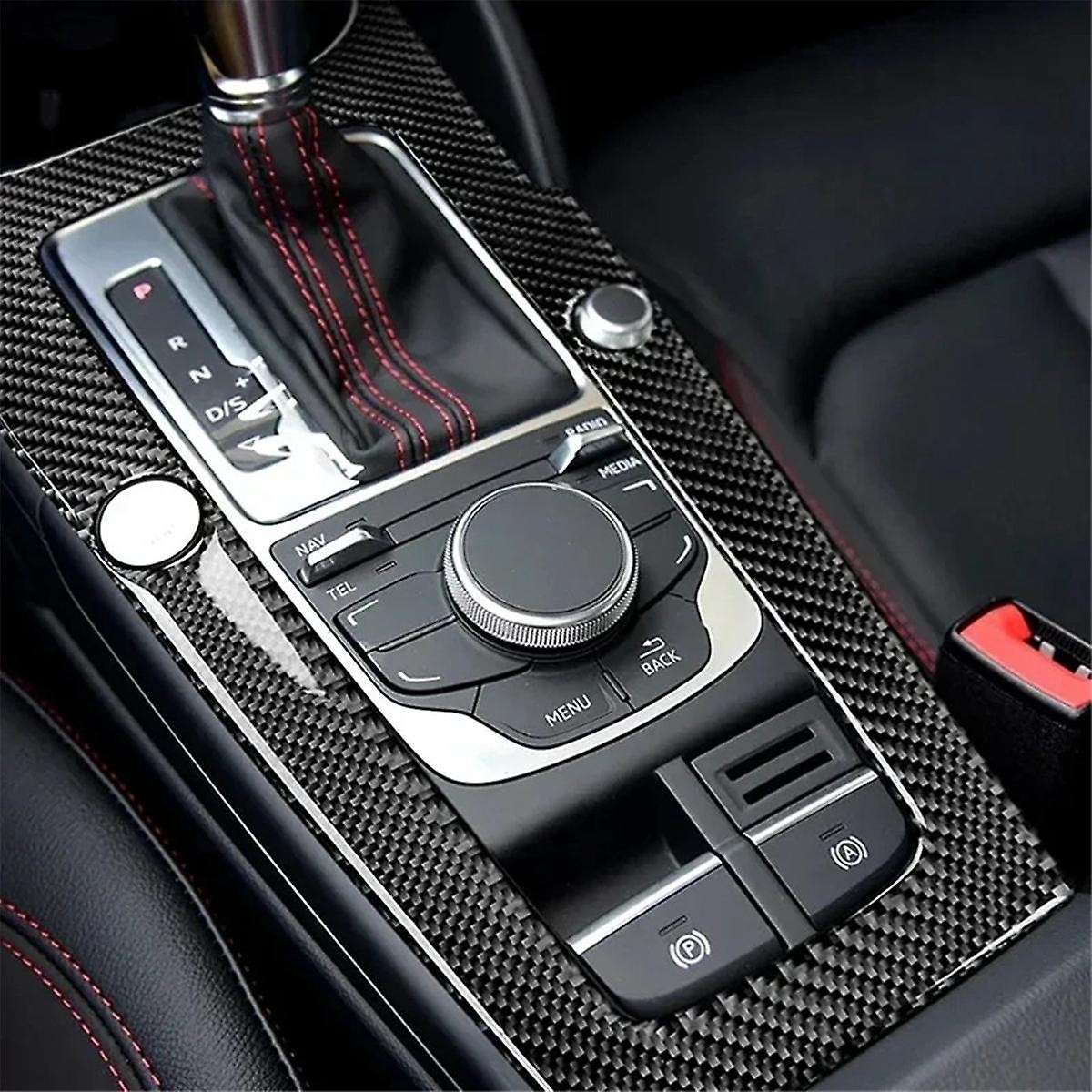 Car LHD Carbon Fiber ABS Center Console Gear Shift Panel Decoration Sticker Trim for A3 8V 2014-201