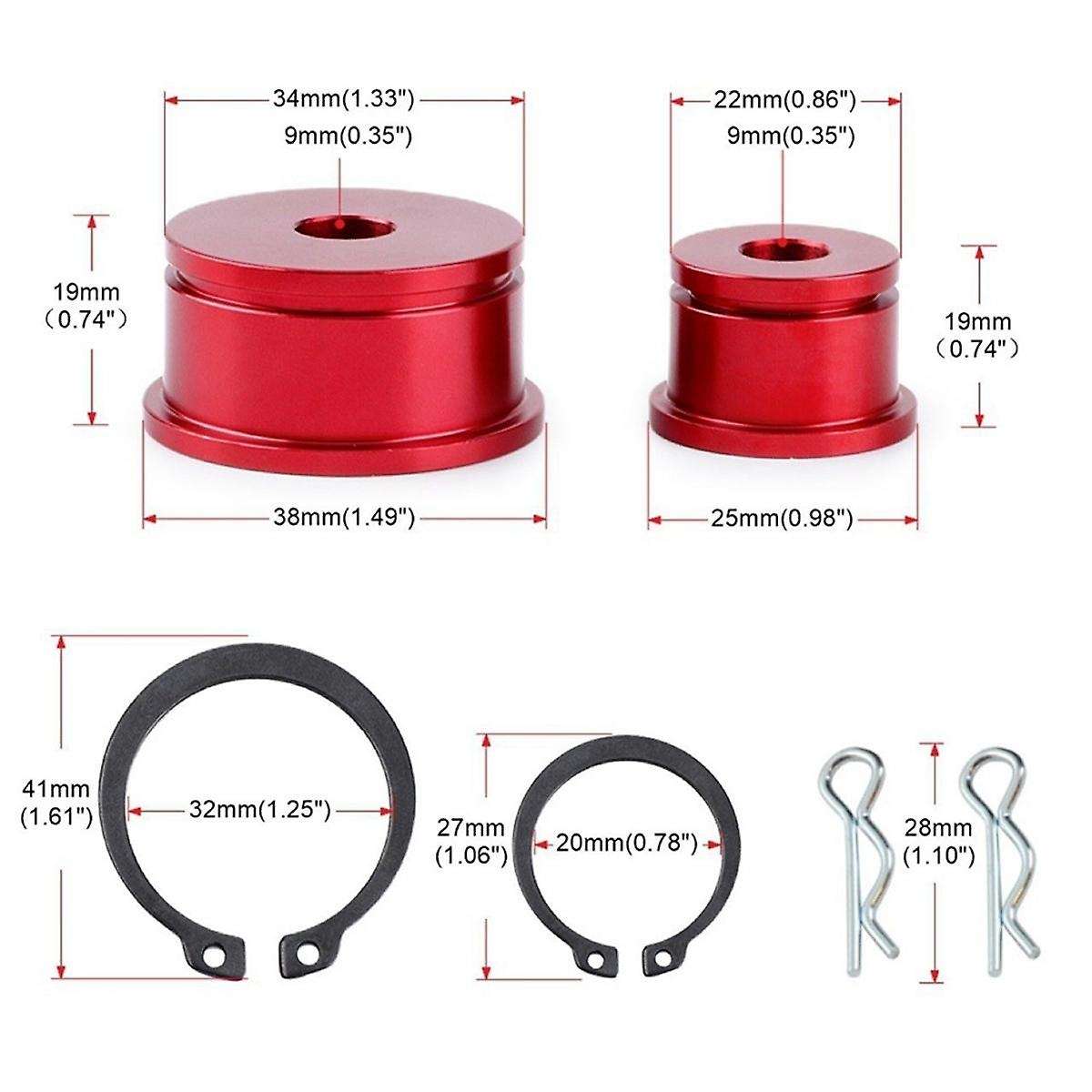 Car Modified Gear Lever Shift Lever Cable Bushing Red Shifter Cable Bushings Kit for SI 02 03 04 05