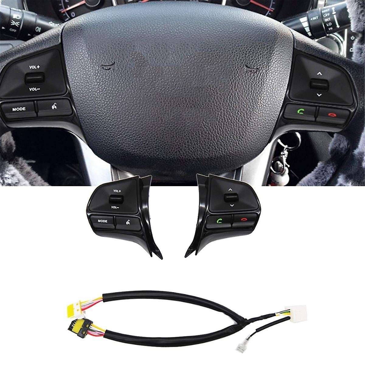 Car Multifunction Steering Wheel Button Control Volume Switch for K2 2011-2016 Gloss Black