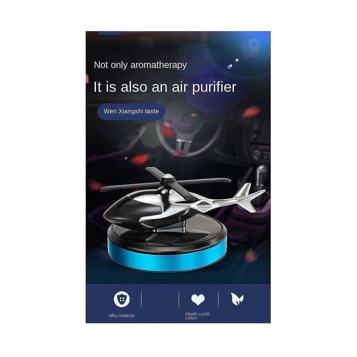 Car Perfume Aromatherapy Ornament Helicopter Solar Rotating Fragrance Car Air Freshener Car Interior
