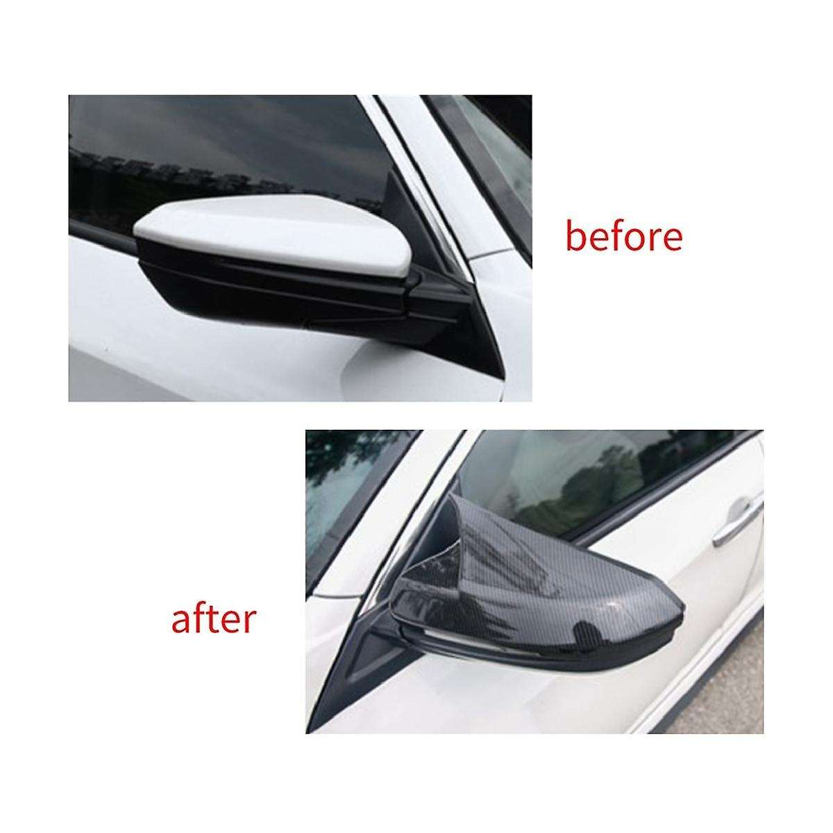 Car Real Carbon Fiber Rearview Mirror Cover Trim Car Accessories for 10th Generation 2016-2021