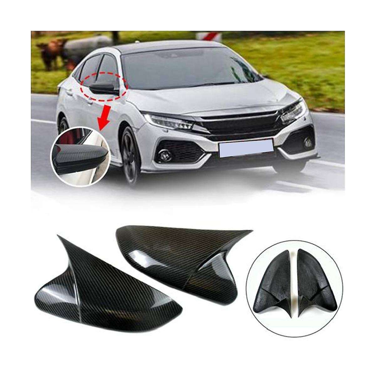 Car Real Carbon Fiber Rearview Mirror Cover Trim Car Accessories for 10th Generation 2016-2021