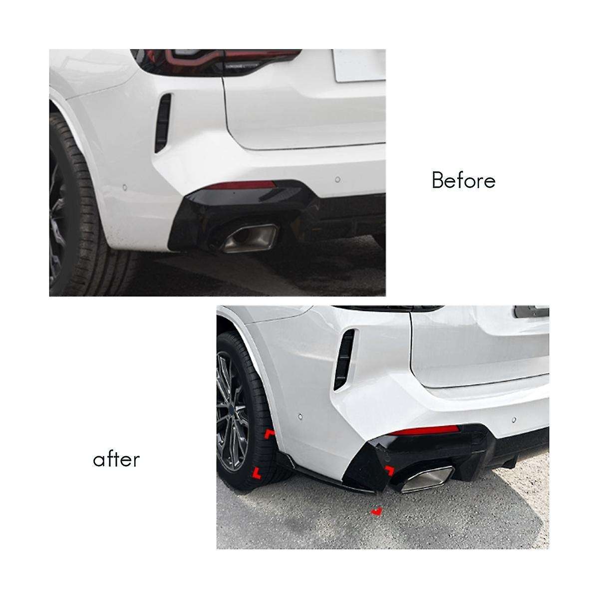 Car Rear Bumper Lip Diffuser Splitter Winglet Apron Spoiler for 3 Series X3 G01 2022+ Bright Black
