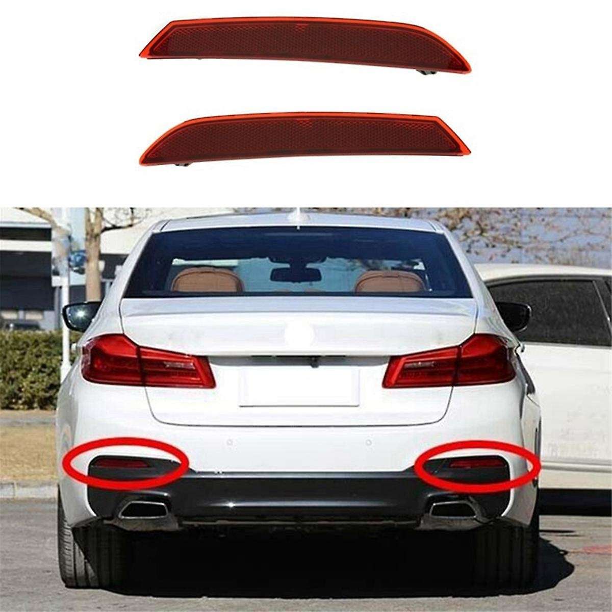 Car Rear Bumper Reflector Bumper Reflective Strip for 5 G30 63147851577 63147851578