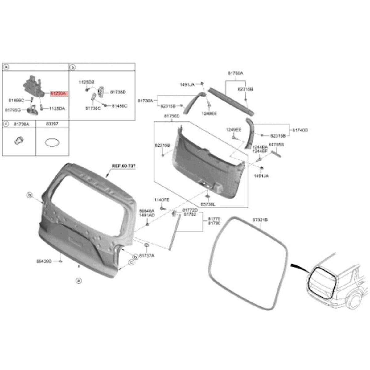 Car REAR Hatch Latch ASSY for 2019-2022 81800S1000
