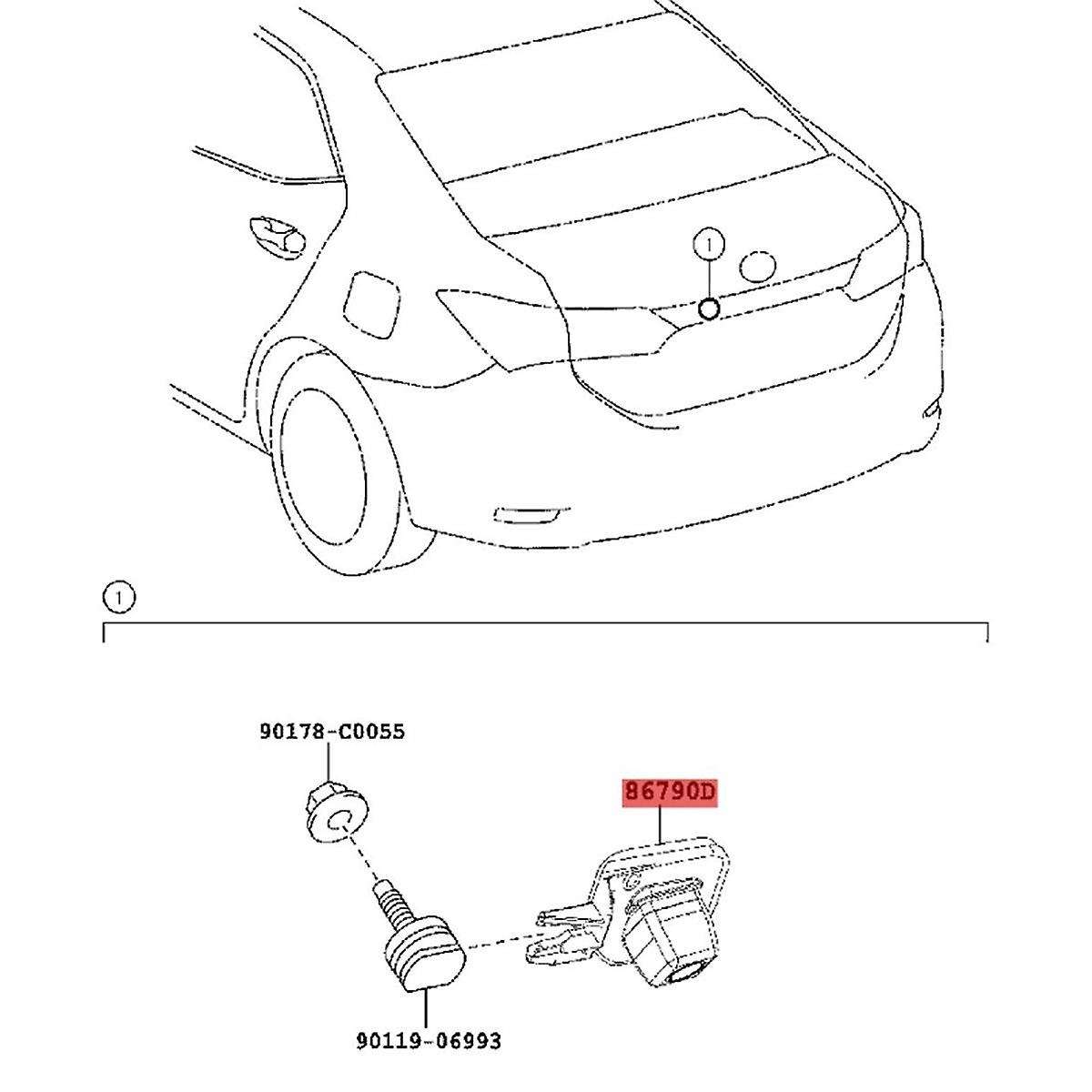 Car Rear View Backup Parking Camera for -I 2014-2017 8679002080 86790-02080(with Bracket)