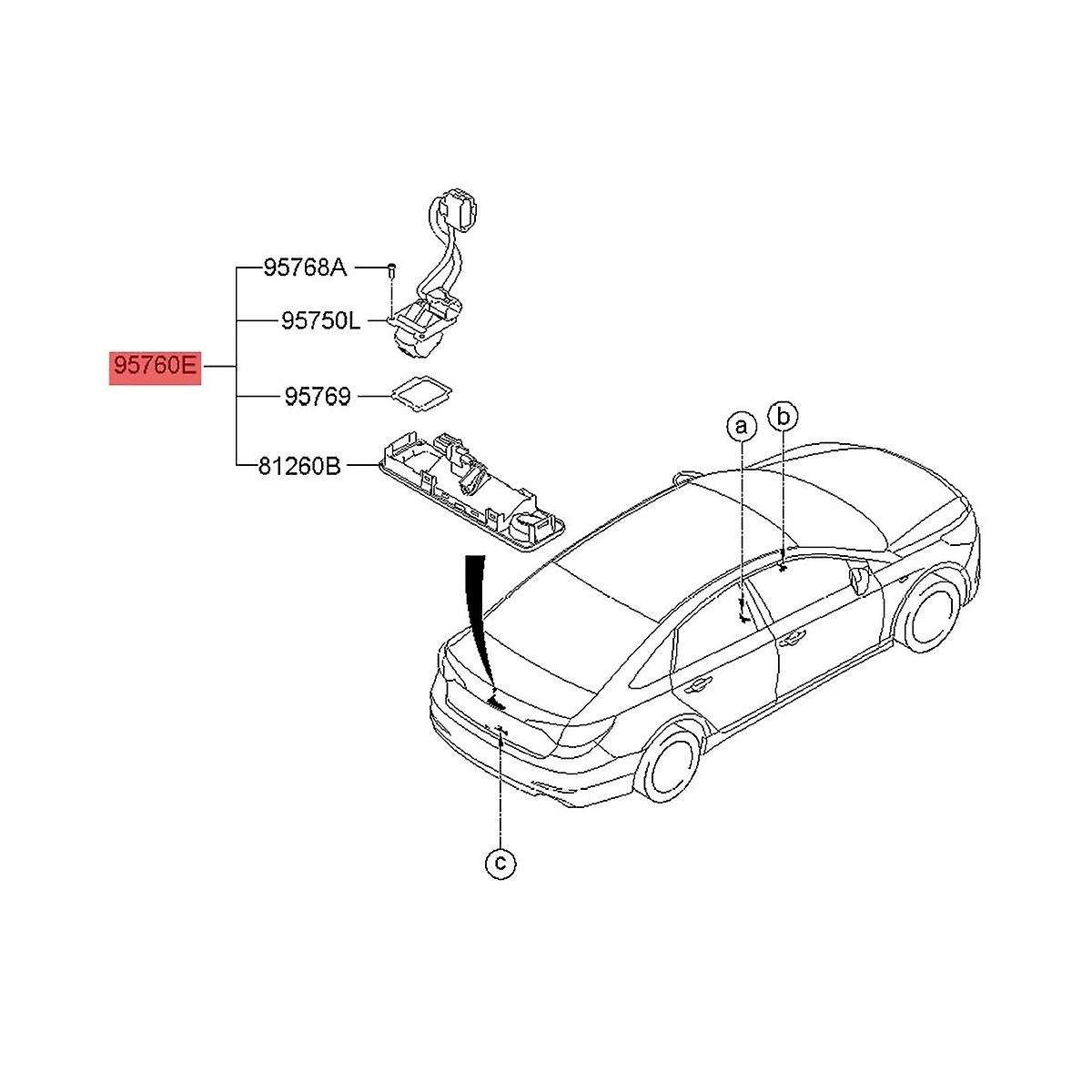 Car Rear View Camera 95760-E6201 for 2015-2017 Reverse Park Assist Camera with Trunk Switch 95760 C