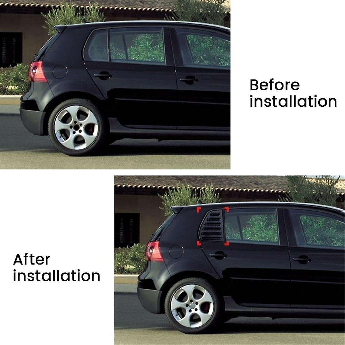 Car Rear Window Louver Shutter Trim Cover Golf Mk5 2003-2008 Scoop Shade Decorate Gloss Black