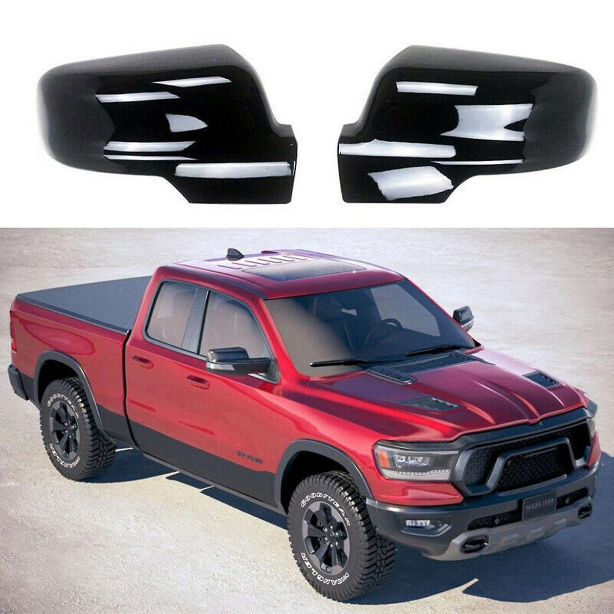 Car Rearview Mirror Cover Caps Shell Trim Frame for Ram 1500 2019-2021 6RP44KXJAA 6RP45KXJAA