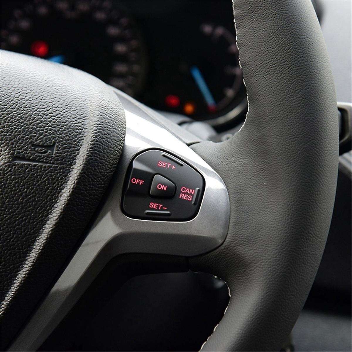 Car Red LED Steering Wheel Right Cruise Control Switch Button with Wiring for Fiesta MK7 Escort Ecos