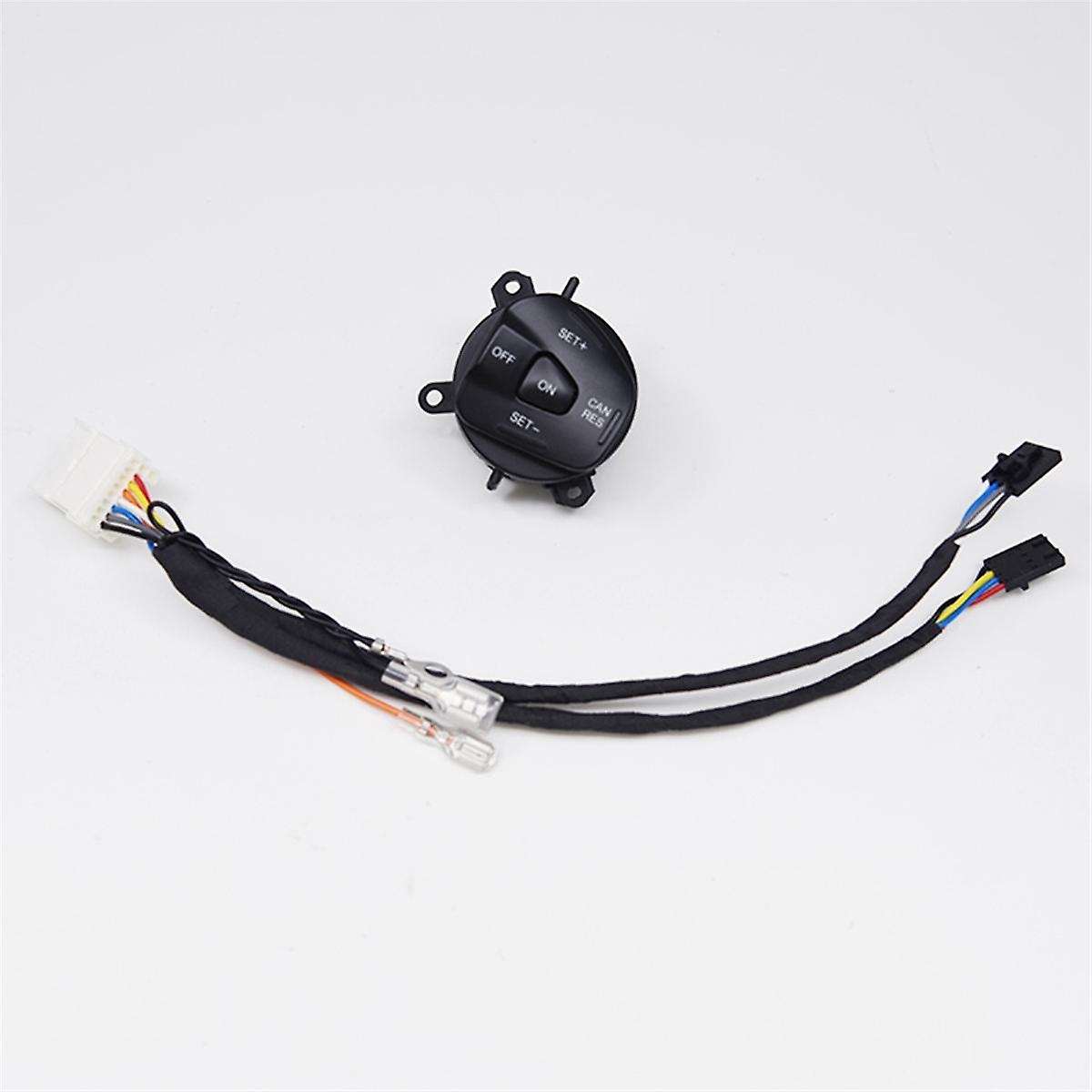 Car Red LED Steering Wheel Right Cruise Control Switch Button with Wiring for Fiesta MK7 Escort Ecos