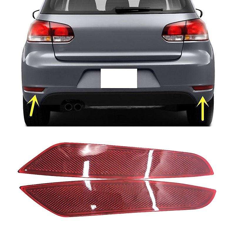 Car Red Rear Bumper Light Reflector Tail Lamp Warning Light Reflector Fog Lamp for Golf 6 MK6 2009-2