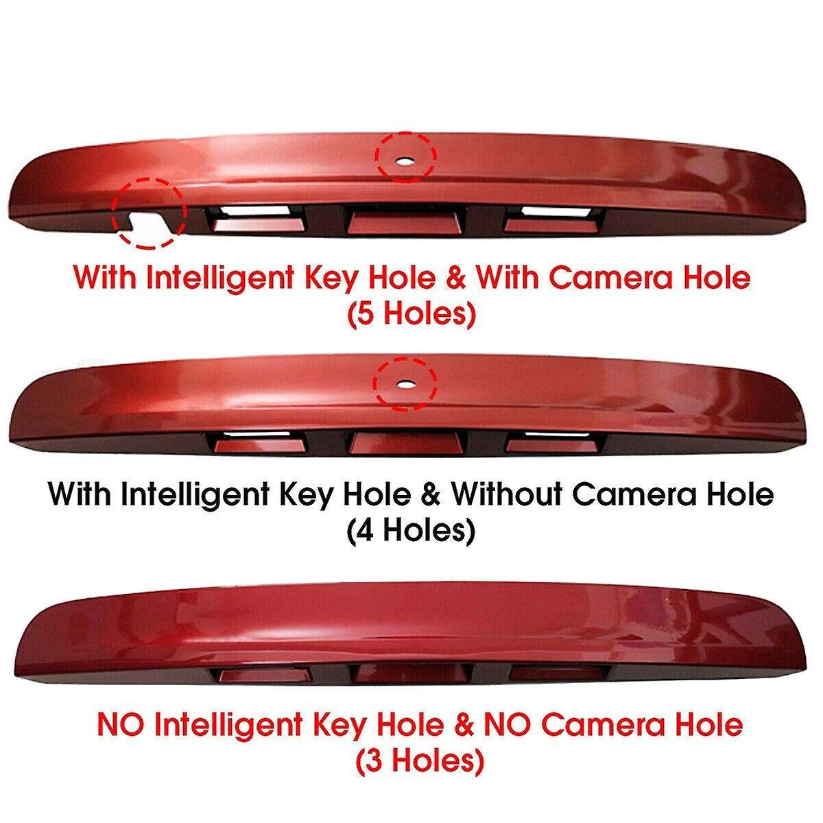 Car Red Rear Tailgate Boot Lid Handle Cover for Nissan Qashqai J10 2007-2014 (Without I-Key&Camera H