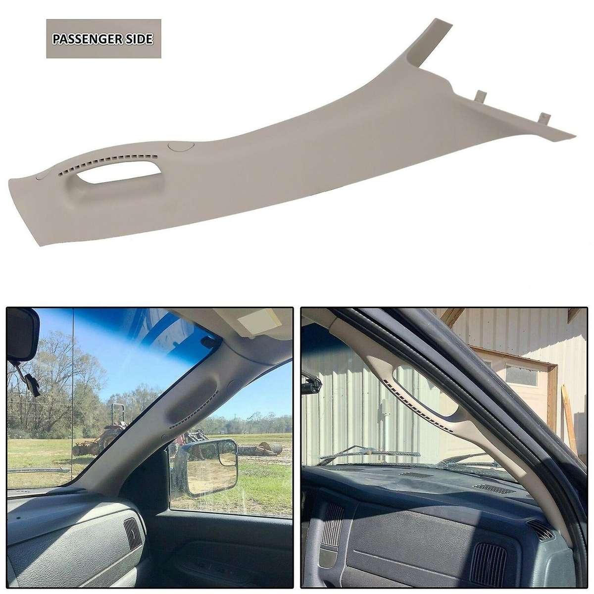 Car Right Grab Handle A Pillar Windshield Post Trim Molding for Ram 2002-2010 1TE74TL2AA 5GR28TL2AE