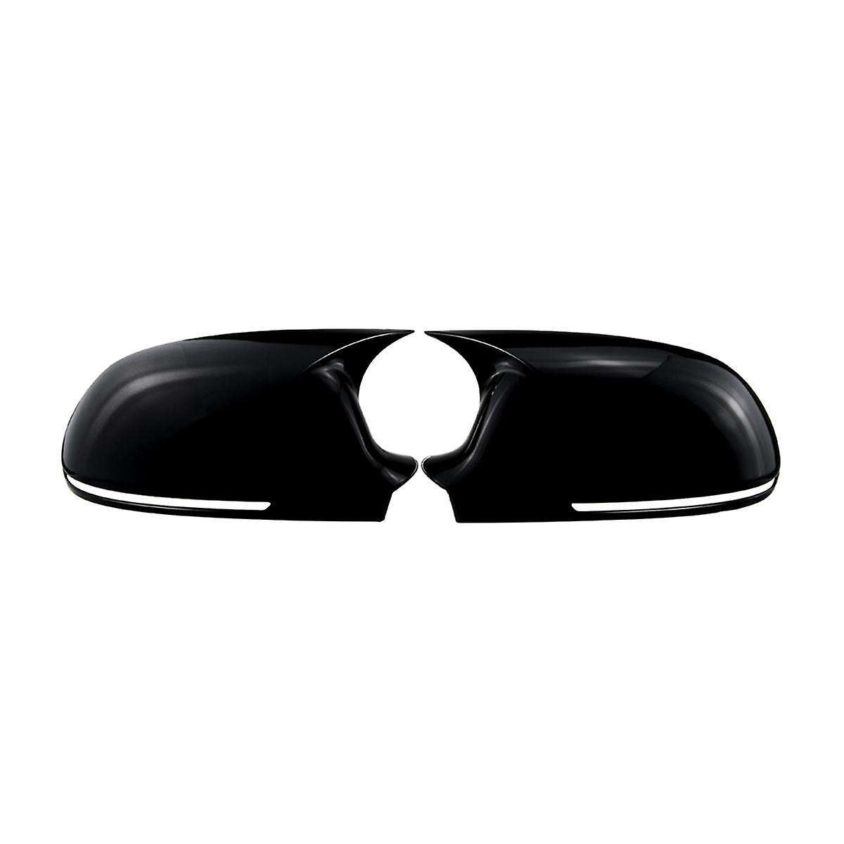 Car Side Door Mirrors Cover Auto Rearview Mirror Cap for A4 A5 B8 A3 8P A6 C6(Black)