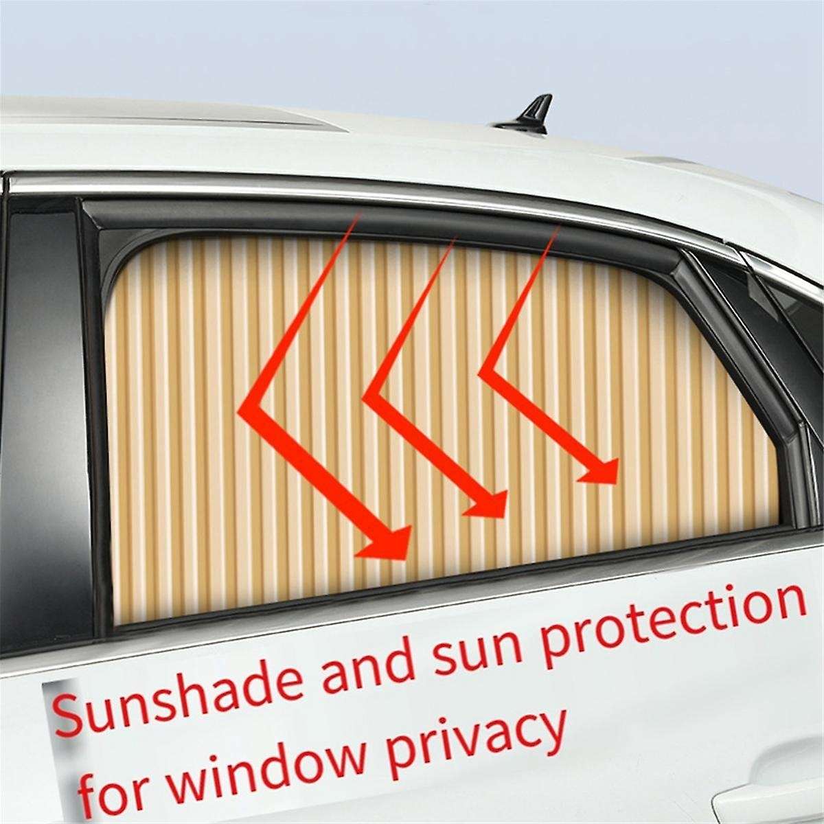 Car Silver Sunshade Automatic Retractable Magnetic Rail Car Curtains Car Window Sun Protection for