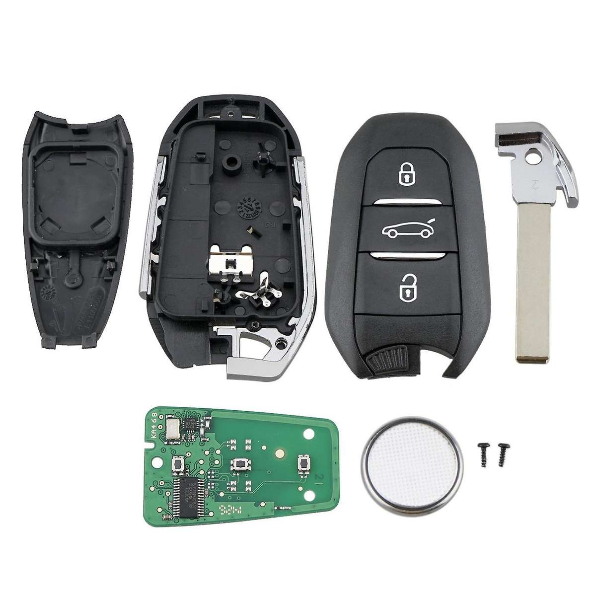 Car Smart Remote Key 3 Button 433Mhz 46 CHIP Fit for 208 3008 508 5008 Expert (C)