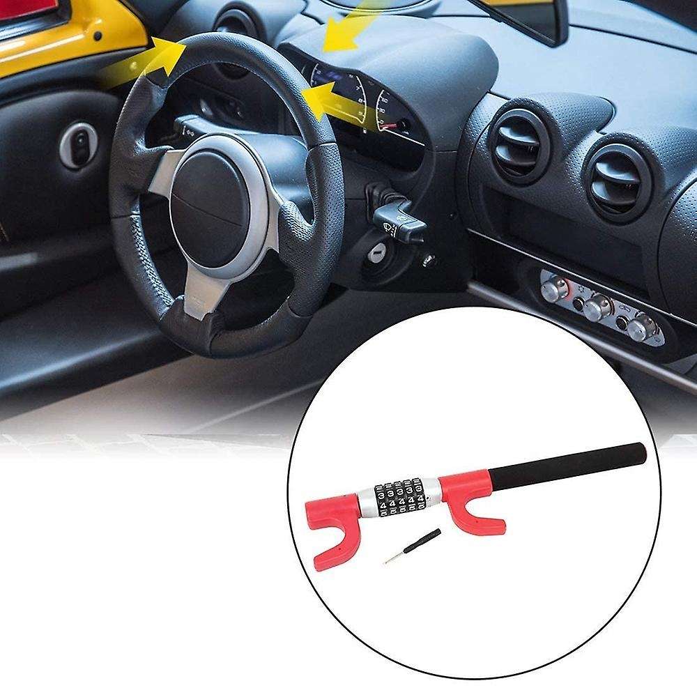 Car Steering Wheel Anti-Theft Lock Universal Keyless Steering Wheel Lock Combination Lock for All Ve