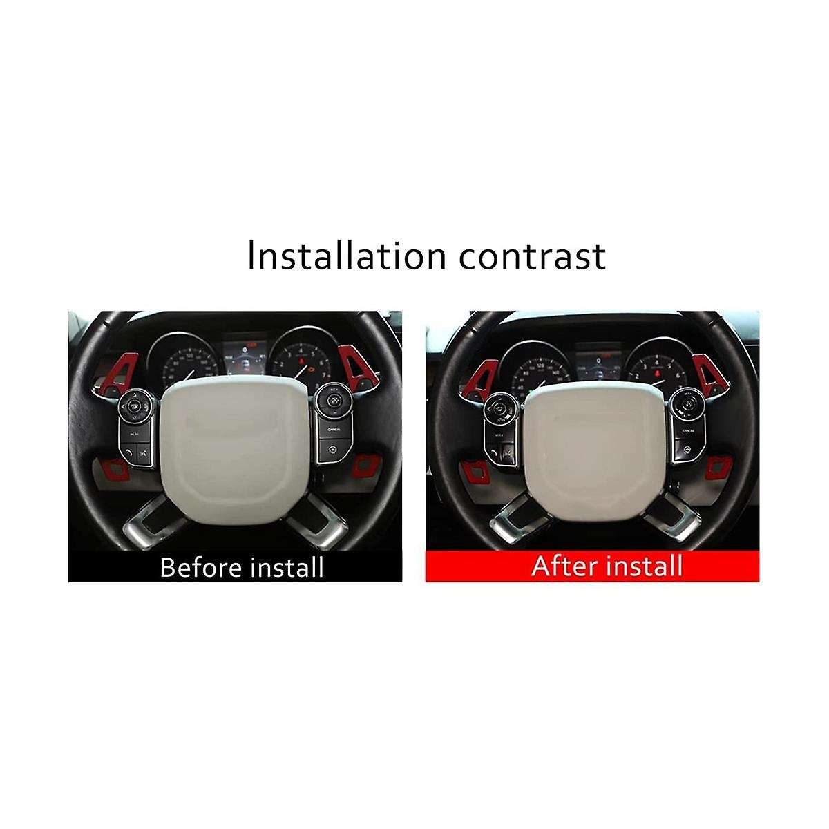 Car Steering Wheel Button Trim Stickers Accessories for 5 LR5 Range Sport (B)
