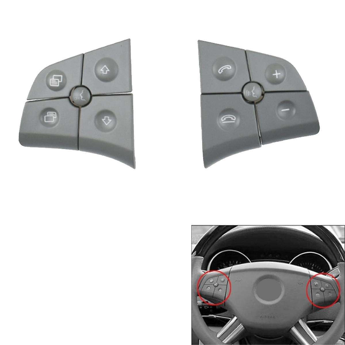 Car Steering Wheel Control Switch Button for W164 ML B/R-CLass W251 W245 Grey
