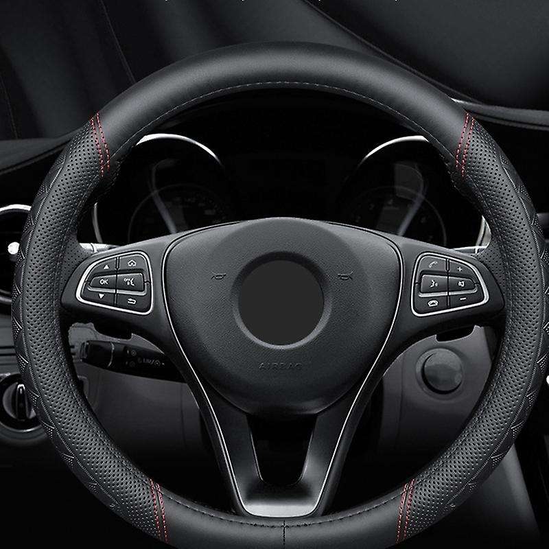 Car Steering Wheel Cover Skidproof Auto Steering- Wheel Cover Anti- Embossing Leather for MG6 MG3 ZS