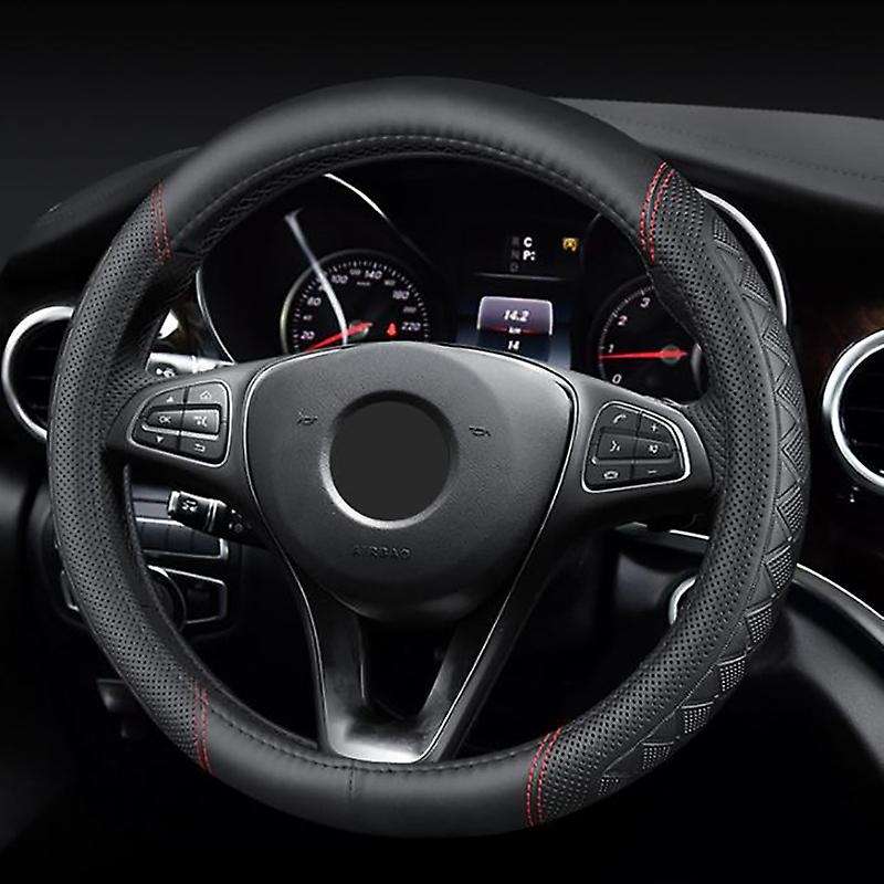 Car Steering Wheel Cover Skidproof Auto Steering- Wheel Cover Anti- Embossing Leather for MG6 MG3 ZS