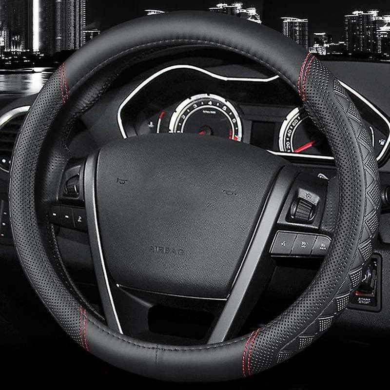 Car Steering Wheel Cover Skidproof Auto Steering- Wheel Cover Anti- Embossing Leather for MG6 MG3 ZS