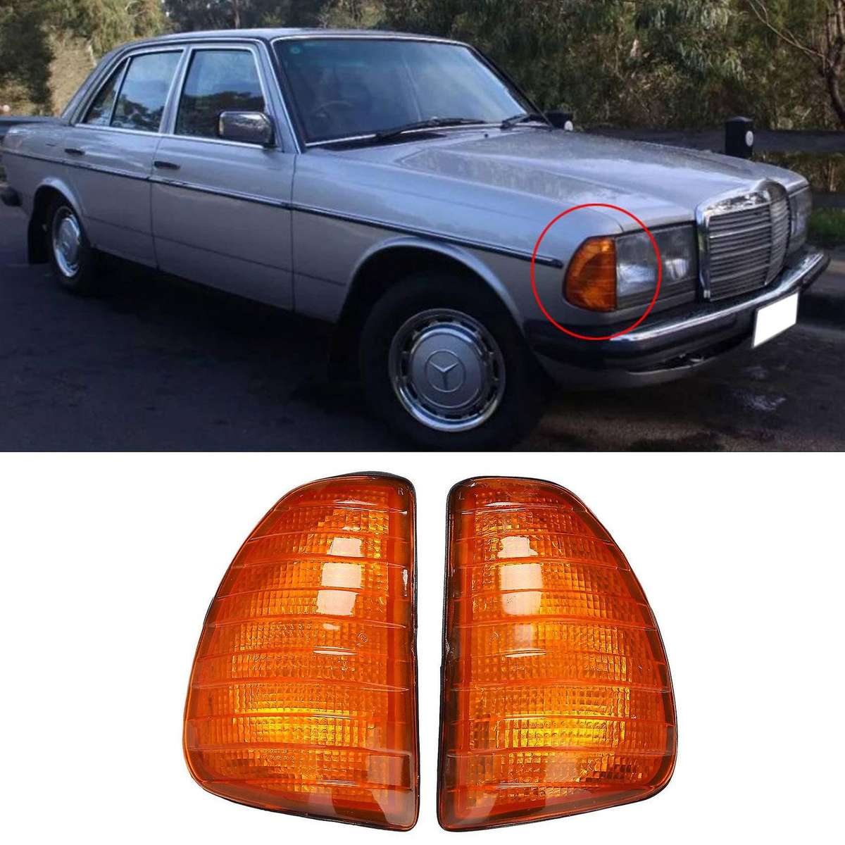 Car Turn Signal Indicator Light Lamp for W123 1976-1984 Yellow