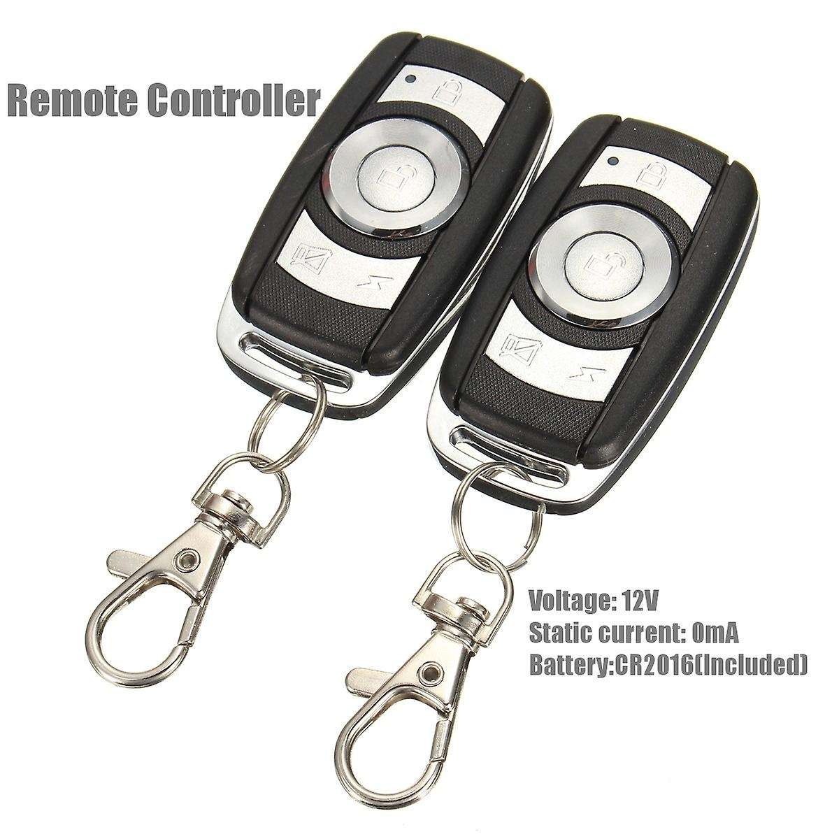 Car Vehicle Alarm Protection Burglar System Keyless Entry Siren 2 Remote Control
