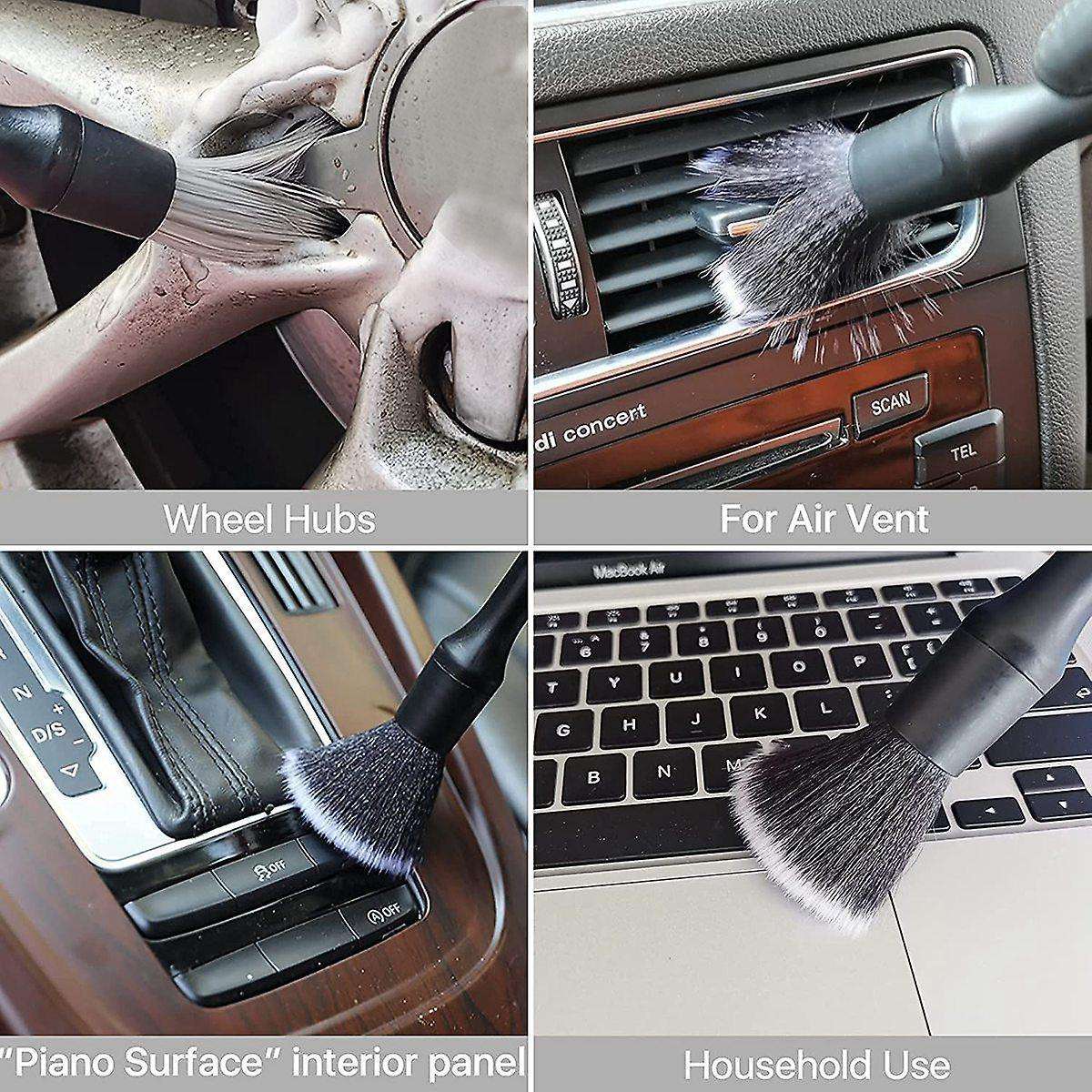 Car Wash Brush Kit Extended Removable Brushes Car Cleaning Tools Dashboard Rim Brush Head Auto Deta