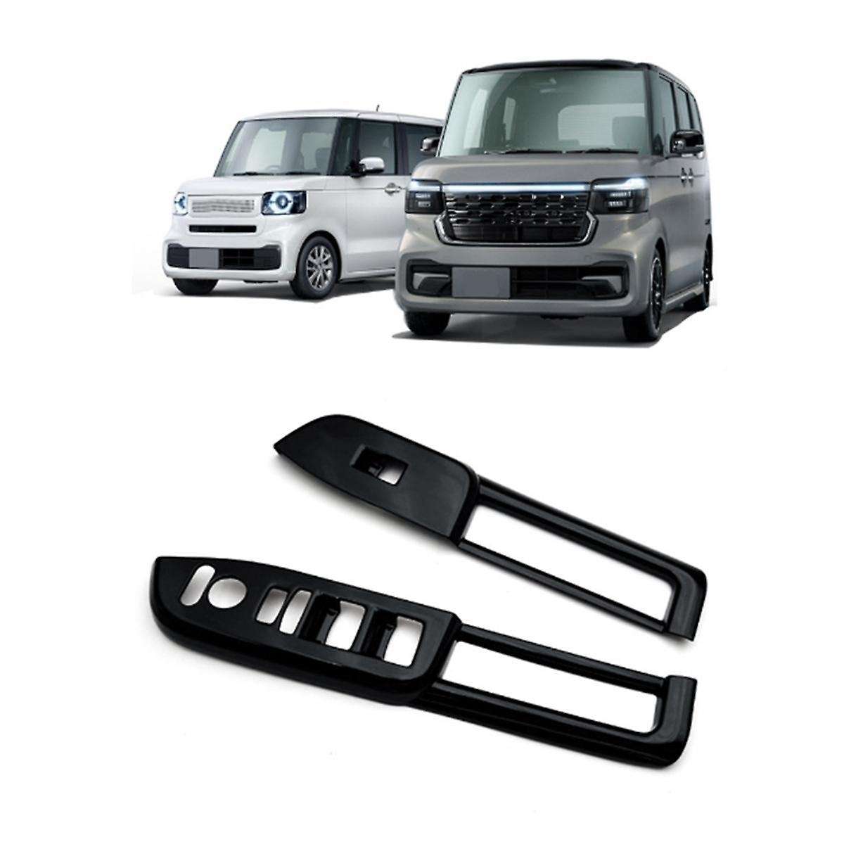 Car Window Glass Lift Button Trim Switch Cover Door Armrest Panel for N-BOX JF5 JF6 2023 Gloss Black