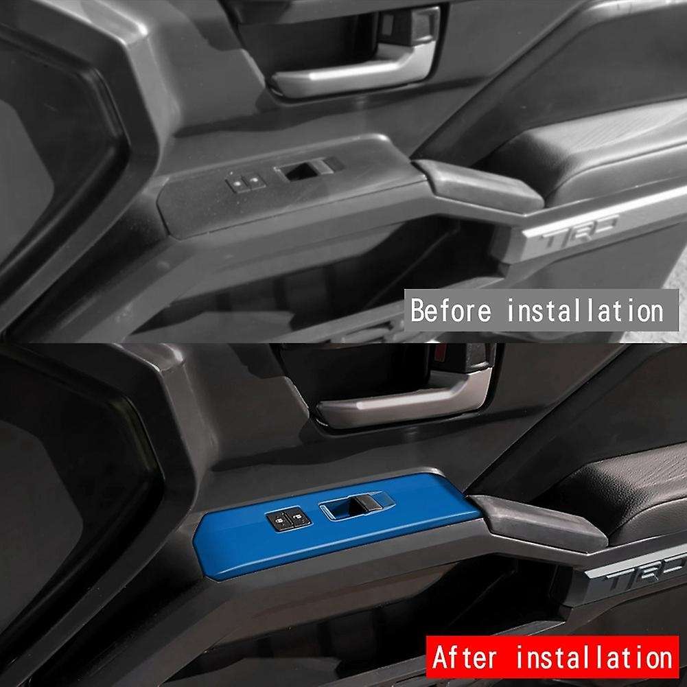 Car Window Glass Lift Cover Trim Window Switch Button Panel Frame for 2024 LHD Blue