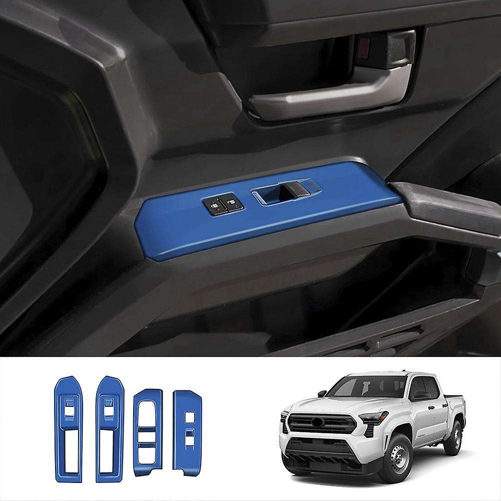 Car Window Glass Lift Cover Trim Window Switch Button Panel Frame for 2024 LHD Blue
