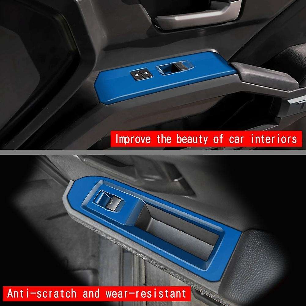 Car Window Glass Lift Cover Trim Window Switch Button Panel Frame for 2024 LHD Blue