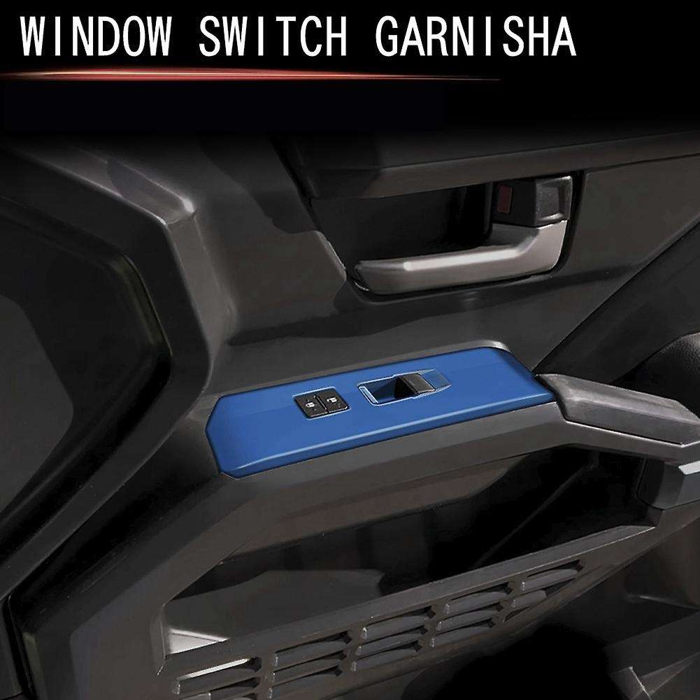 Car Window Glass Lift Cover Trim Window Switch Button Panel Frame for 2024 LHD Blue
