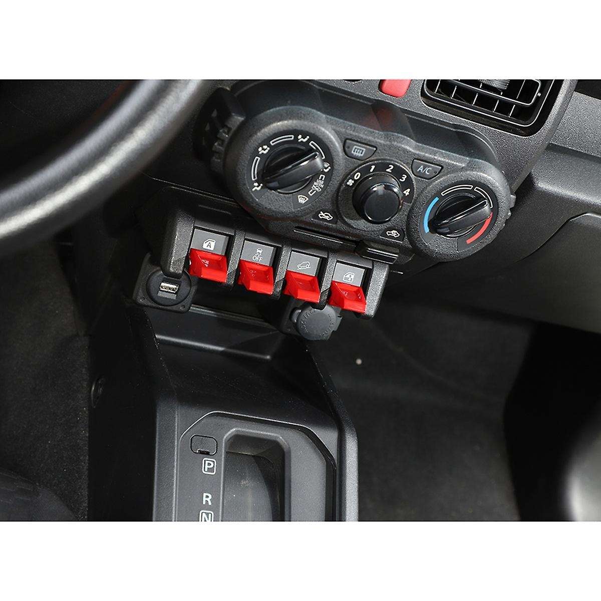 Car Window Lift Switch Button Extended Cover ABS Trim for Jimny 2019-2021 Interior Accessories (Red)