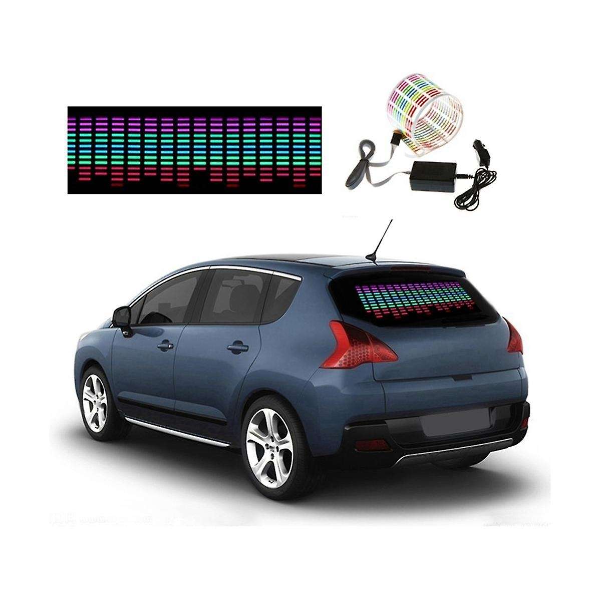 Car Windshield Led Sound Activated Equalizer Car Neon El Light Music Rhythm Flash Lamp Sticker with