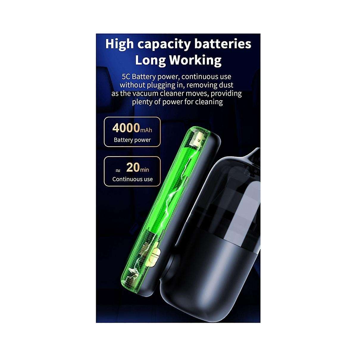 Car Wireless Vacuum Cleaner Power Bank Lighting Pump Portable Folding Powerful Vacuum Cleaner