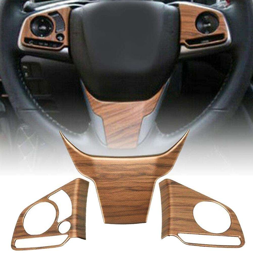 Car Wood Grain Steering Wheel Button Cover Trim for Cr-v 2017 2018 2019 2020 2021