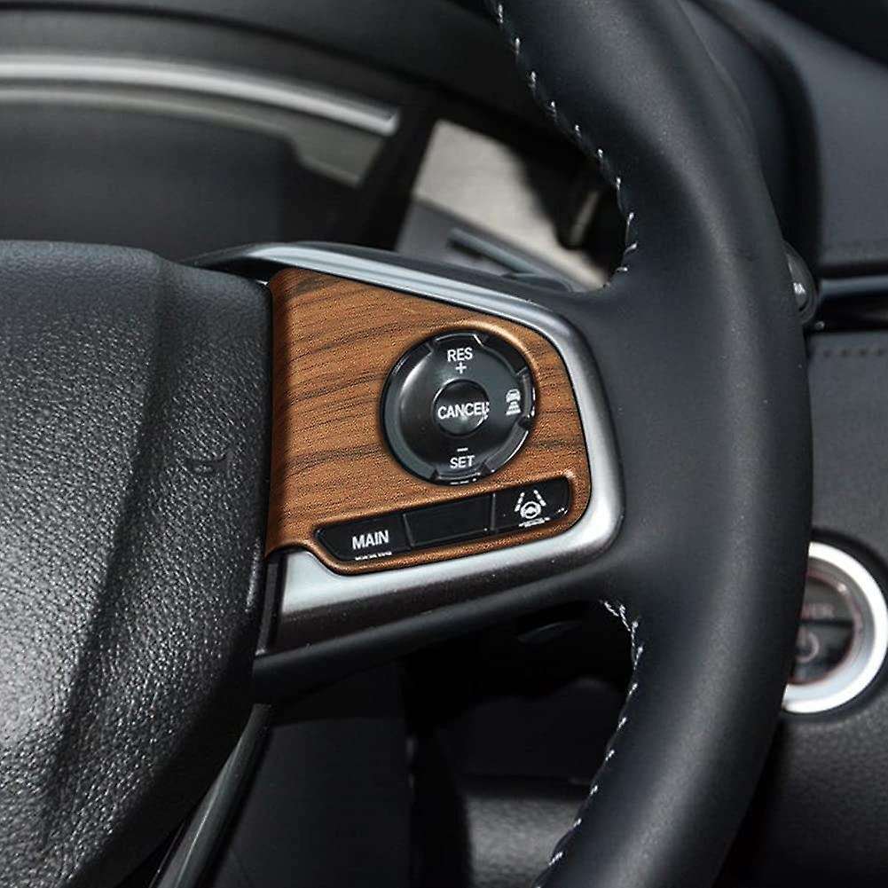 Car Wood Grain Steering Wheel Button Cover Trim for Cr-v 2017 2018 2019 2020 2021