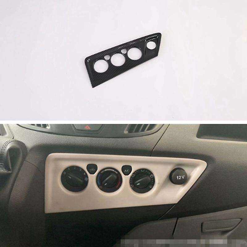 Carbon Fiber ABS Car Front Dashboard AC Switch Button Cover Trim Fit for Transit 2017 Tourneo Custom