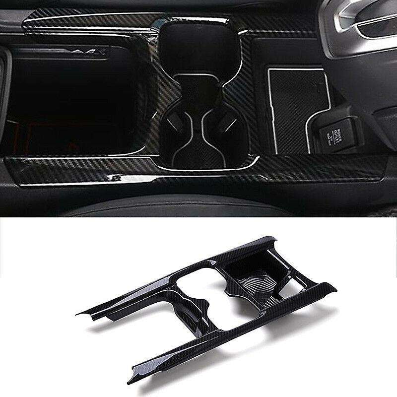 Carbon Fiber ABS Central Control Water Cup Holder Frame Cover Trim for -V 2017-2019