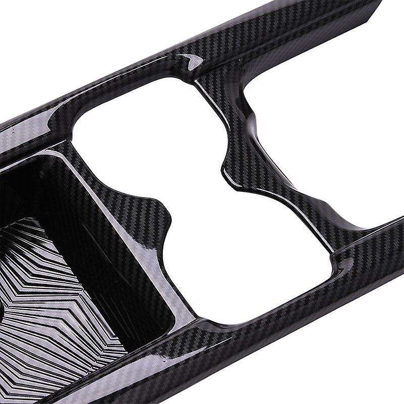 Carbon Fiber ABS Central Control Water Cup Holder Frame Cover Trim for -V 2017-2019