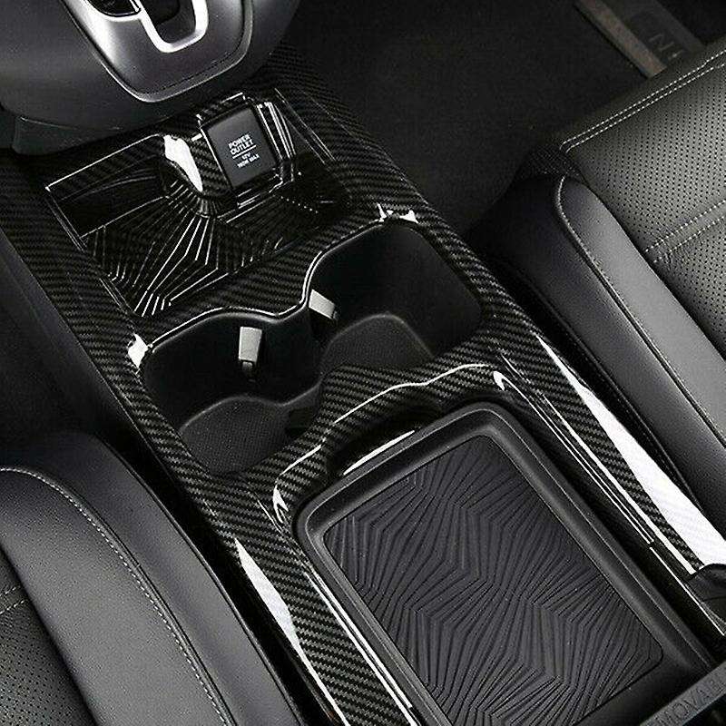 Carbon Fiber ABS Central Control Water Cup Holder Frame Cover Trim for -V 2017-2019